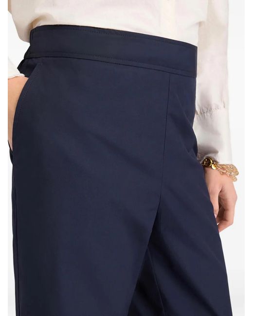 Momoní Blue Vejo Poplin Straight-Leg Trousers