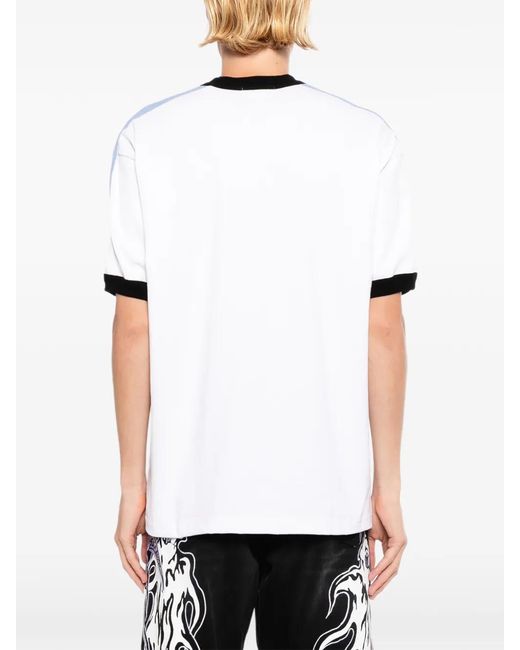 Warren Lotas White Graphic-Print Ringer T-Shirt for men