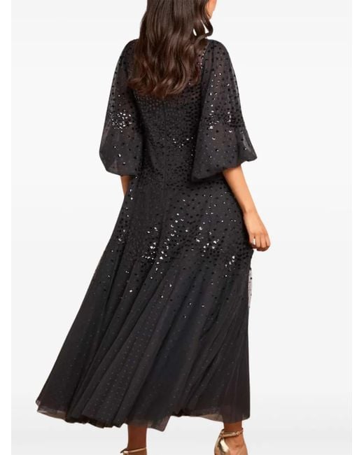 Needle & Thread Black Robe Longue À Ornements De Sequins