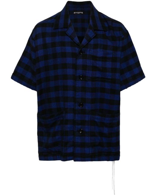 Mastermind Japan Blue Checked Cotton Shirt for men