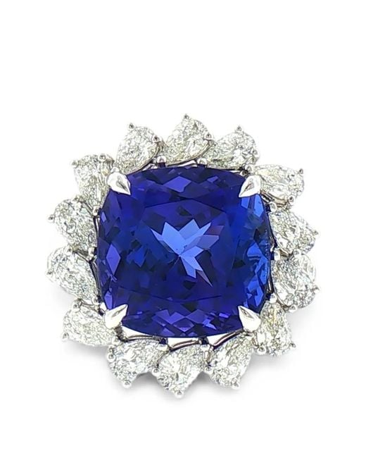 HYT Jewelry Blue Tanzanite Diamond Ring