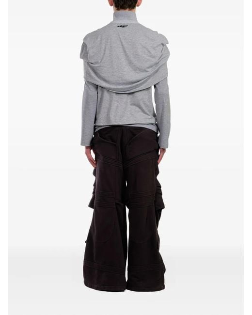 Natasha Zinko Gray Drapiertes Langarmshirt