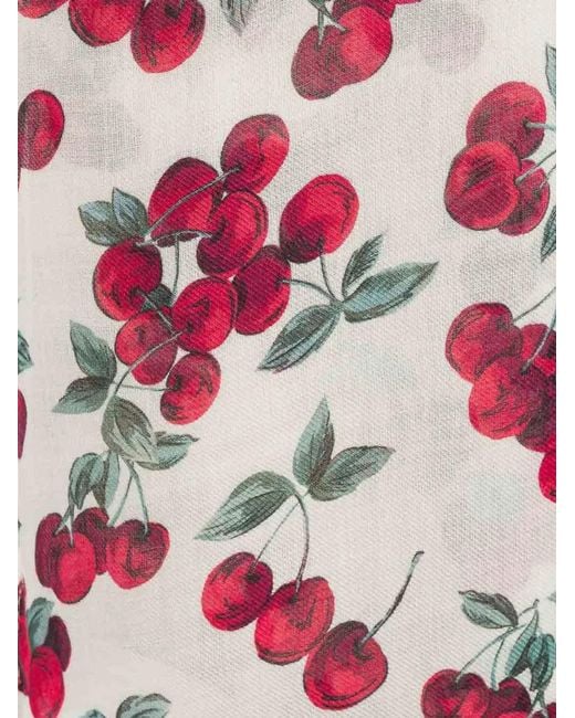Twinset White Cherry-Print Stole