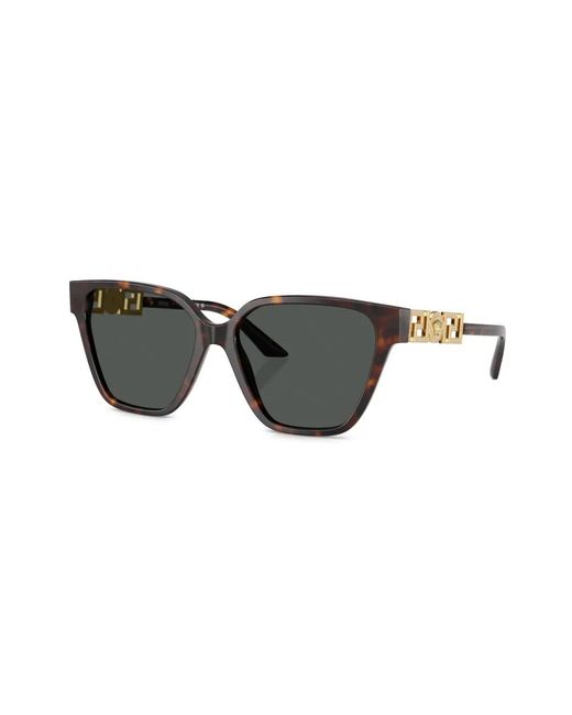 Versace Gray Greca Strass Butterfly-Frame Sunglasses
