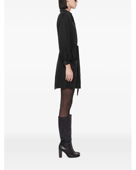 AllSaints Black Noora Shirt Mini Dress