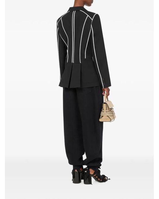 Moschino Black Piped Pleated-Back Jacket