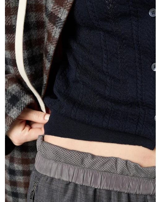 Cardigan Traforato di Miu Miu in Blue
