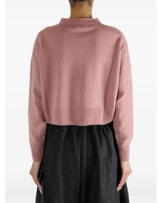 Margaret Howell Pink Button-Front Cropped Cardigan