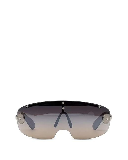 MCM Gray Shield-Frame Stud-Embellished Sunglasses