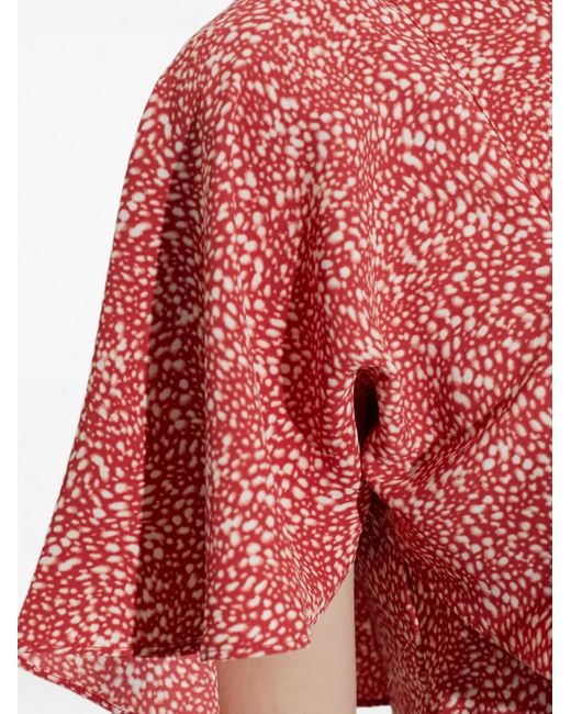 MICHAEL Michael Kors Pink Ruffled-Sleeve Speckled Mini Dress