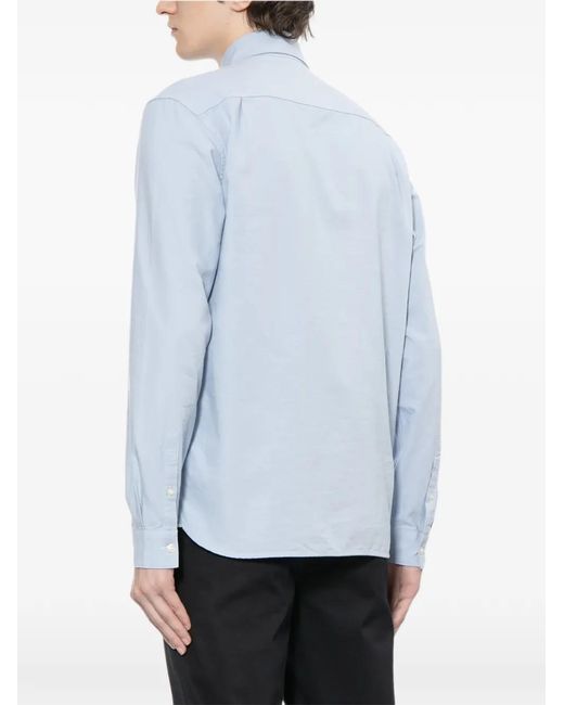 Fred Perry Blue Logo-Embroidered Shirt for men
