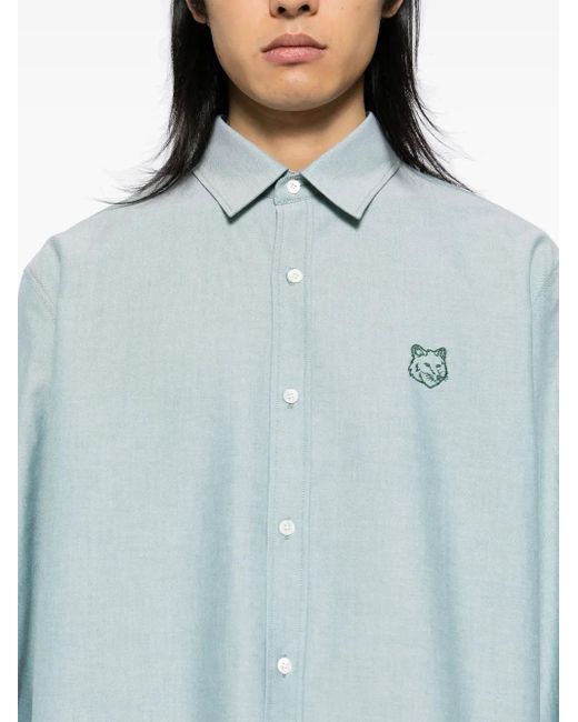 Maison Kitsuné Blue Contour Fox Head Skate Shirt for men