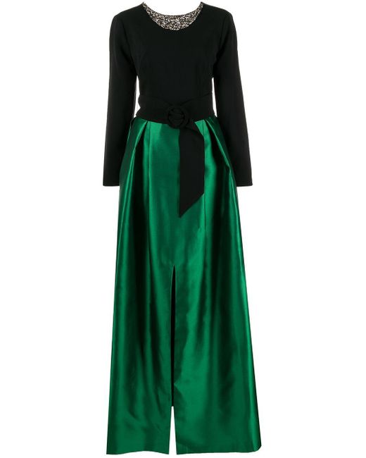 Sachin & Babi Green Desdemona Crystal-detail Gown