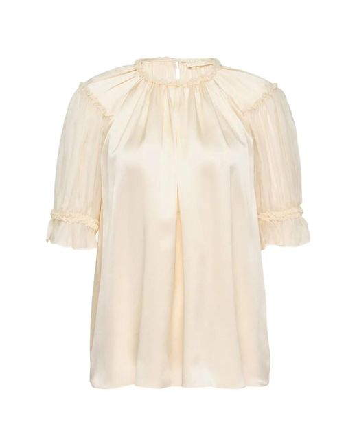 Ulla Johnson White Alina Ruffled Silk Top
