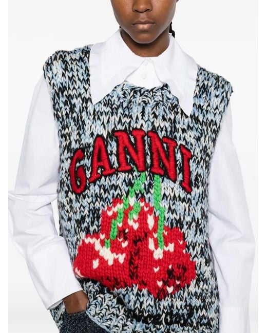 Ganni Red Wool Vest