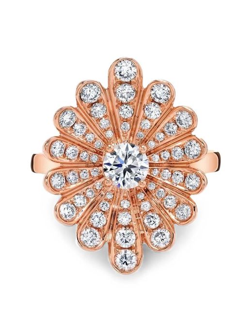 Anita Ko White Bague Water Lily Ornée De Diamants