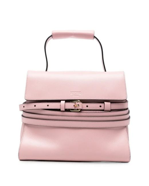 Moschino Pink Belt-Detail Tote Bag