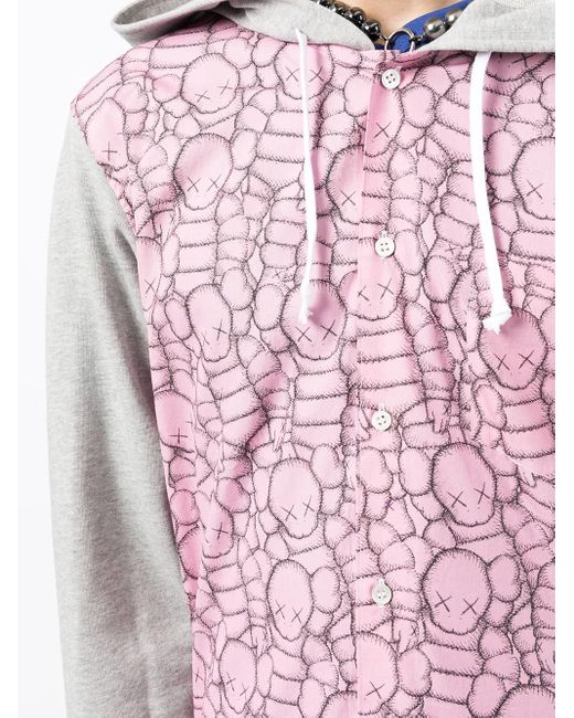 Comme des Garçons Pink Colour-Block Cotton Hoodie for men