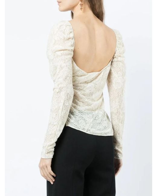 YUHAN WANG White Semi-Sheer Lace Top