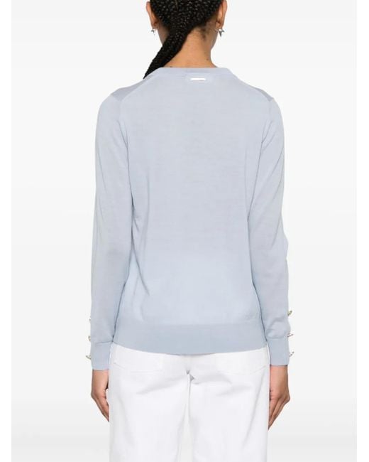 MICHAEL Michael Kors Blue Fein Gestrickter Pullover Aus Merinowolle