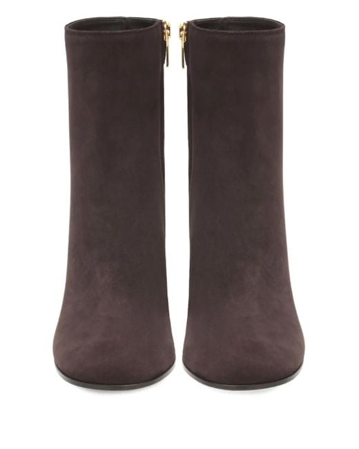 Gianvito Rossi Brown Block-Heel Suede Boots