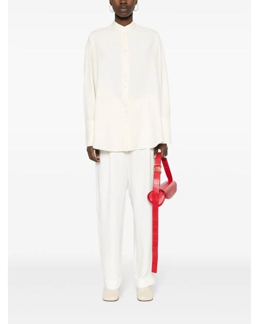 The Row White Silk Buttoned Shirt