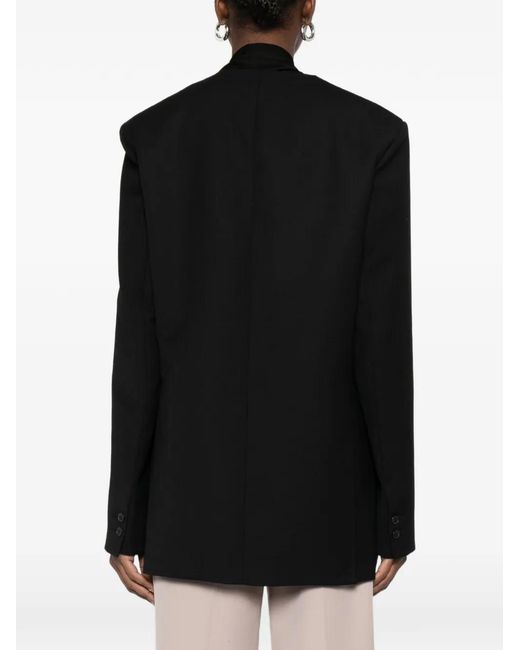 Frankie Shop Black Collarless Blazer
