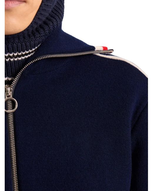 Fusalp Blue Stripe-Detail Zip-Up Cardigan