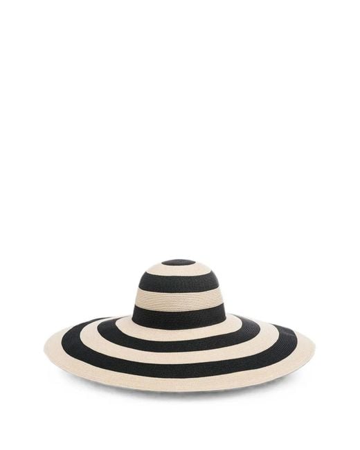 Eugenia Kim White Toyo Striped Wide-Brim Sun Hat