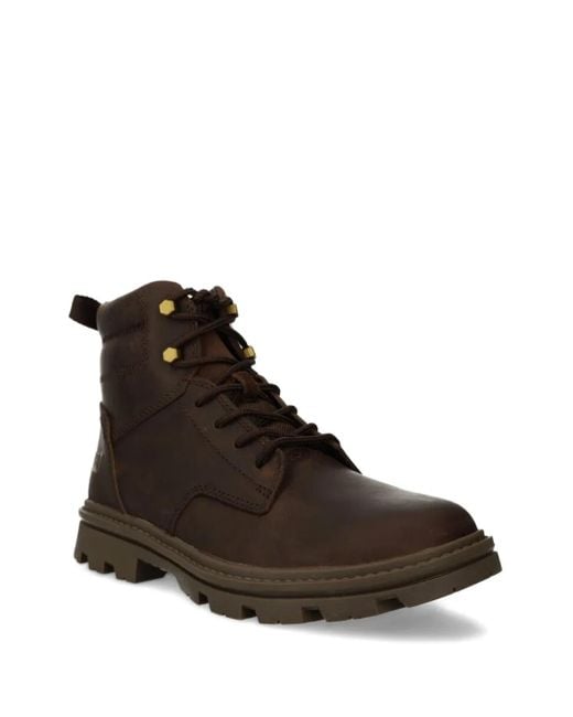 Botas Practicioner de piel con cordones Caterpillar de hombre de color Brown