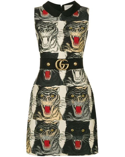 Gucci Black Tiger Print Dress