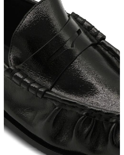Rag & Bone Black Lexi Ruched Leather Loafers