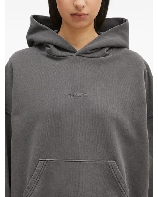 Carhartt Gray Benton Hoodie Mit Logo-Stickerei