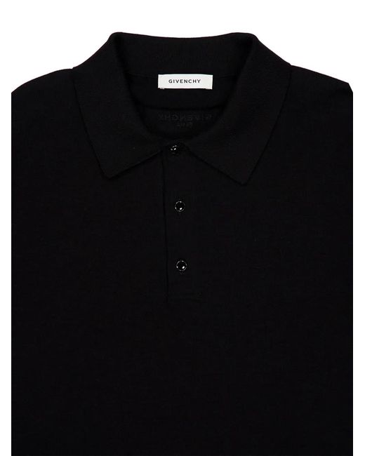 Givenchy Black Polo Boutonné À Poche Poitrine for men