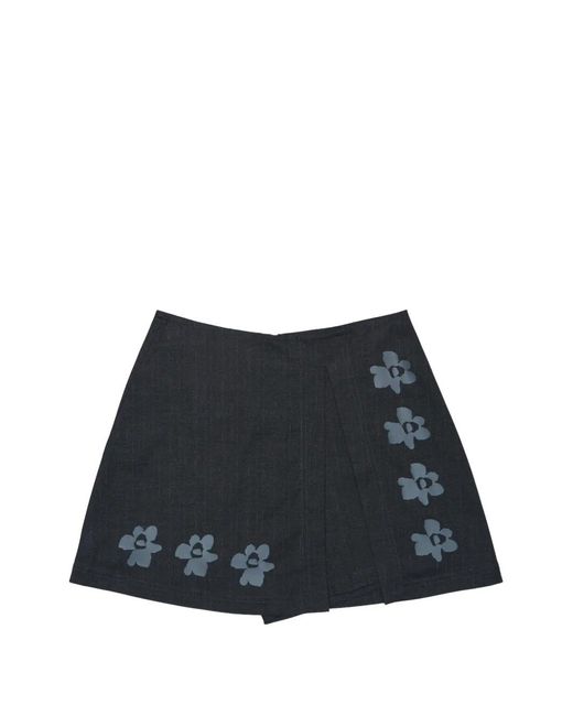 Perks And Mini Blue Floral Pinstripe Shorts