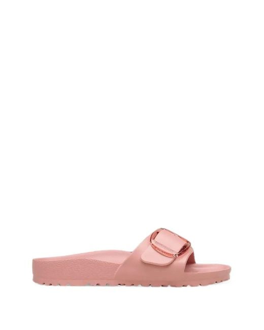 Birkenstock Pink Buckle-Fastening Slides