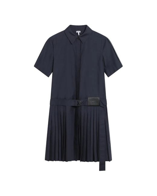 Loewe Blue Robe Courte À Design Plissé