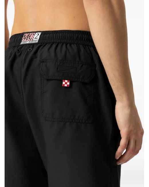 Mc2 Saint Barth Black Patmos Drawstring Swim Shorts for men