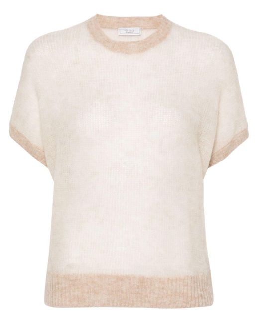 Peserico White Mélange Knitted Top