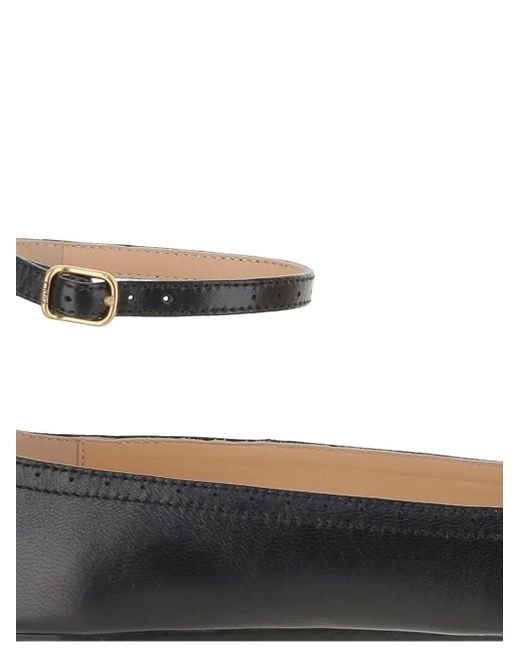 Chloé Black Leather Ballet Flats 'Misty'
