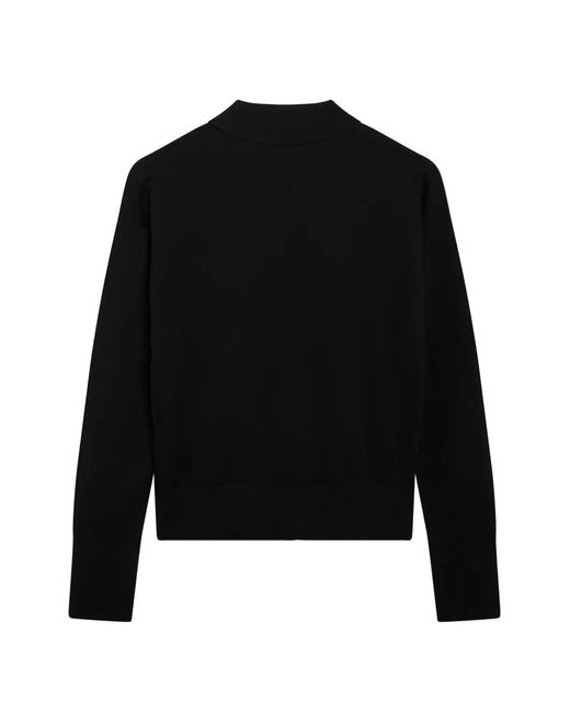 Max Mara Black Collared Buttoned Cardigan
