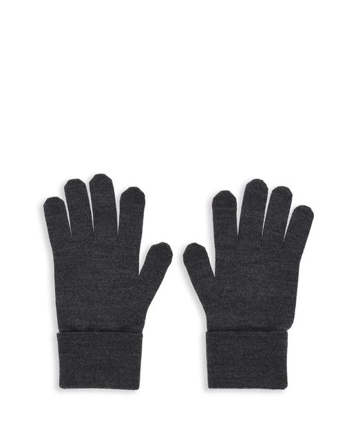 Givenchy Black Logo-Embroidered Wool Gloves for men