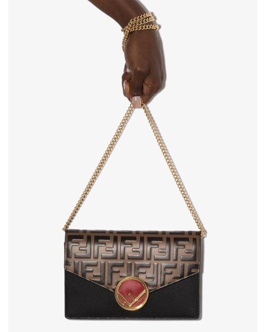 Fendi Mini Ff Envelope Crossbody Bag in Brown