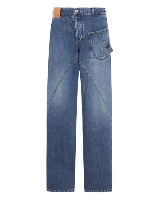J.W. Anderson Blue Seam-Detail Jeans for men
