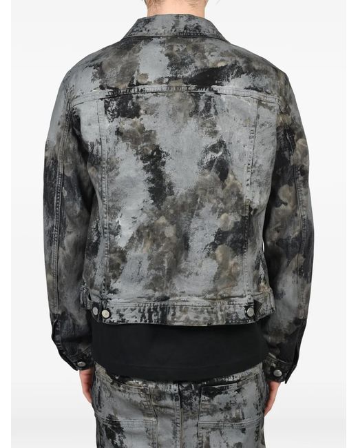 FILTH Black Distressed-Effect Denim Jacket for men