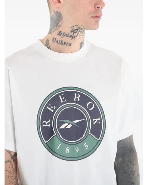 Reebok White Graphic-Print T-Shirt for men