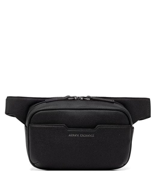 ARMANI EXCHANGE Black Pebbled-Effect Belt Bag