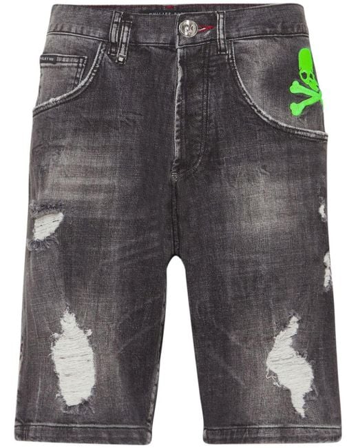 Philipp Plein Formentera Jeans-Shorts in Gray für Herren