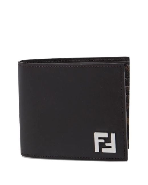 Cartera plegable con logo FF Fendi de hombre de color Black