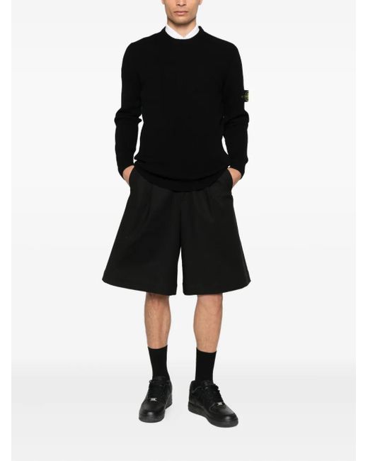 Stone Island Black Wool Sweater for men